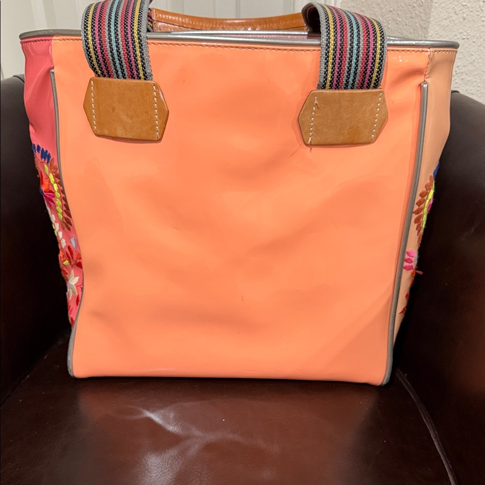 Consuela Coral Floral Embroidered Tote - Picture 2 of 6